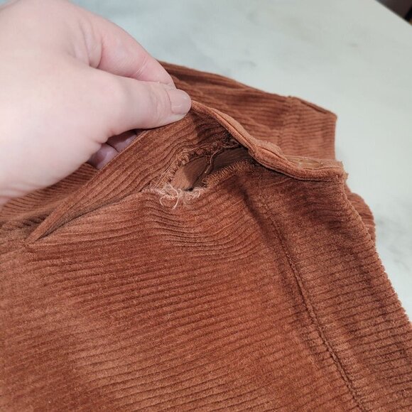 Doe & Rae Womens Brown Wide Leg Corduroy Pants High Rise - Picture 3 of 7